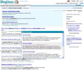 Search for "chinese herbal remedies" on  Bloglines