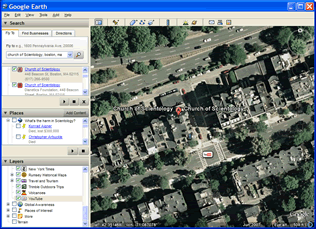 Google Earth search for Scientology in Boston