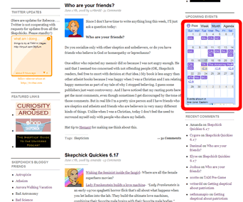 Skepchick.org with calendar widget
